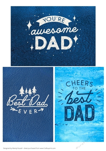 Fathers Day Triple Topper Sheet - Cardmaking Toppers for Fathers Day Cards