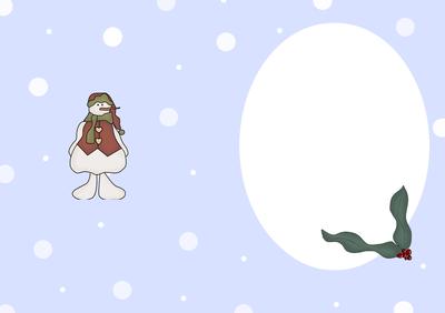 Flakey and Friends Christmas Landscape Insert for an A5 Card