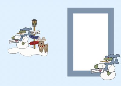 Flakey and Friends Christmas Landscape Insert for an A5 Card