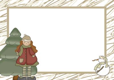 Flakey and Friends Christmas Landscape Insert for an A5 Card