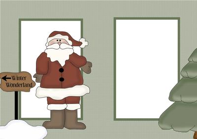 Flakey and Friends Christmas Landscape Insert for an A5 Card