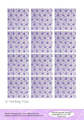 2 Inch Tea Bag Lilac Flowers on Angel Hair