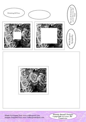 Inverted Rose Sympathy Quick Card Front Design Sheet