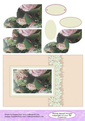 Quick Card Design Sheet Roses and Lace