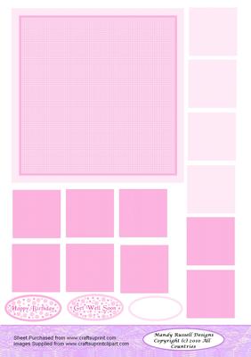 Co-ordinating Card Front with 1.5" Tiles Design Sheet