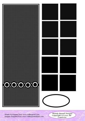 Black Xl Large Card Front with Tea Bag Tiles