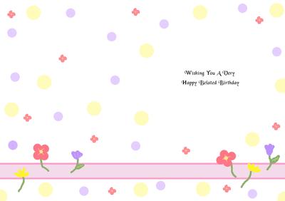 Doodle Flowers Wishing You a Very Happy Belated Birthday A5