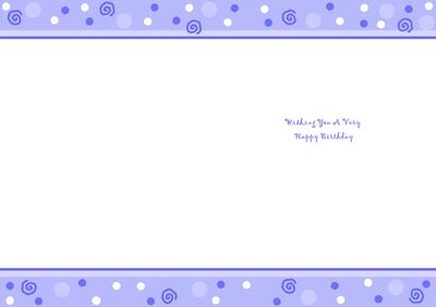 Swirls and Dots Wishing You a Very Happy Birthday Blue A5 Po