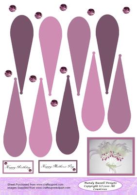 Lovely Lilacs Fan Design Sheet with Gems
