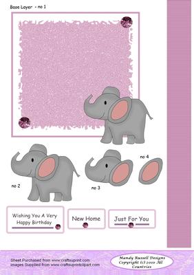 Quick and Easy Nellie the Elephant Decoupage Design Sheet