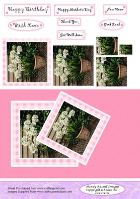 White Agapanthus Faux Twisted Pyramid Design Sheet