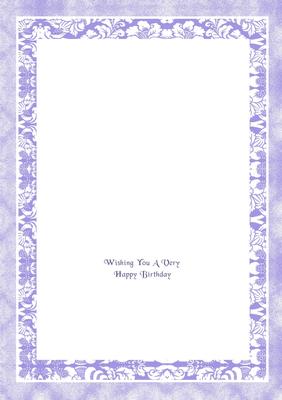Landscape A5 Insert - Wishing You a Very Happy Birthday With