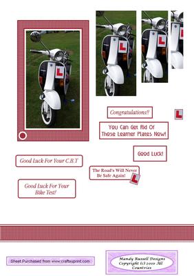 Bike or Scooter Driving Test Quick Stacker Card Design Sheet