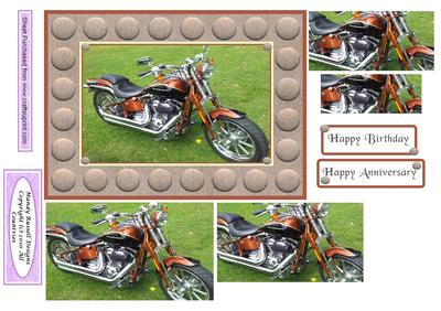 Motor Bike Quick Card in Bronze
