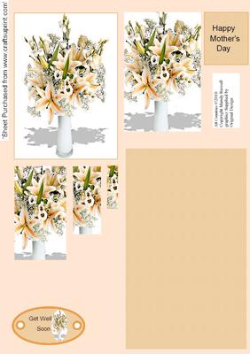 Peach Lilies Pyramid Stacker Design Sheet