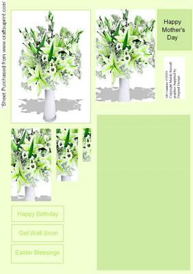 Vase of Lilies and Lissianthus and Gyp Simple But Stunning Pyramid Stacker Design Sheet