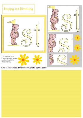 Happy 1st Birthday Pyramid Stacker Design Sheet