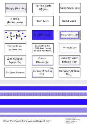 Text Toppers and Ribbon Strips - Royal Blue