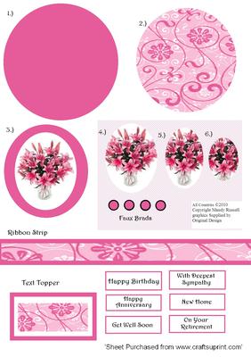 Elegant Vase of Lilies Pyramid Stacker Design Sheet