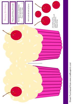Mmmmm Cupcake Crafting - Folded Card Design Sheet