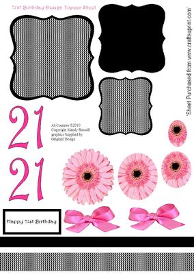 21st Birthday Pyramid Topper Design Sheet
