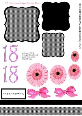 18th Birthday Topper Pyrmaid Sheet