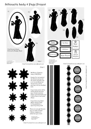 Silhouette Lady Pyramid Stacker 4 Page Kit