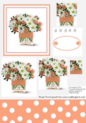 Hand Tied in a Tank Vase - Peach