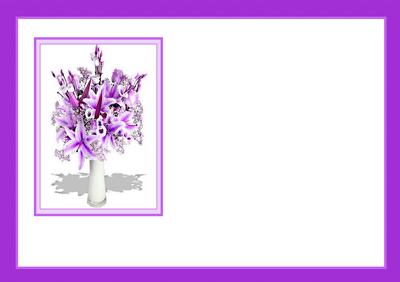Lilac Vase of Lilies Rectangle Aperture Insert