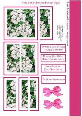 Side Panel Sacker Design Sheet of Watercoloured Impatients