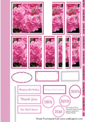 Pretty Pink Side Panel Stacker Sheet with Pearl and Pink Dia