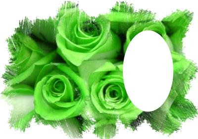 Rose Feathered Edge Lime Green Vellum or Insert