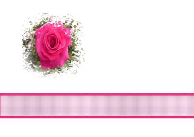 Pink Rose with Plaid Ribbon Vellum or Insert