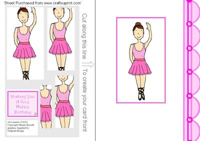 Ballerina Pyramid Stacker Sheet with Lace Edge Card Front