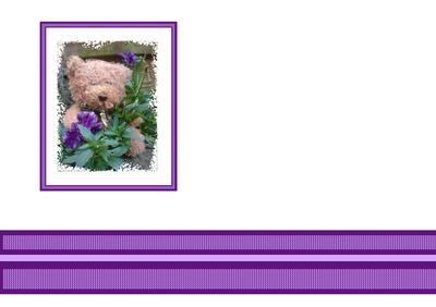 Teddy with Pansy Insert or Vellum to Match the Pyramid Sheet