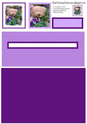Teddy with Pansies - Penny Slider