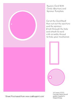 Baby Pink Aperture Card with Circle Spinner Card Template Sh