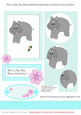 Cute Henrietta Hippo - Pyramid Design Sheet