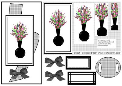 Oriental Flowers in a Vase Pyamid Design Sheet