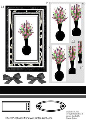 Step by Step Pyramid Design Sheet - Oriental Style Flowers
