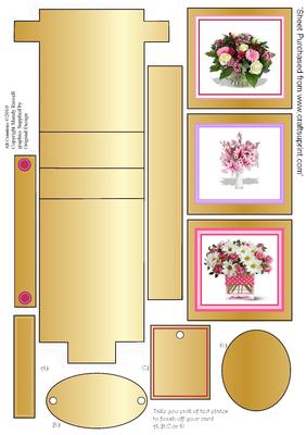Faux Gold Waterfall Template with Floral Toppers Design