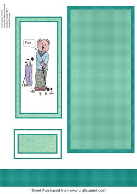 Golf Design Topper Sheet with Backing Plate and Ribbons