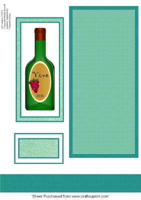 Bottle of Wine Design Topper Sheet