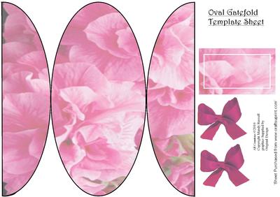 Oval Gatefold Floral Template Pink