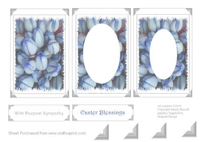 Pale Blue Tulips Tunnel Card