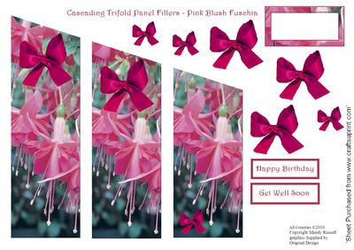 Fuschia Pink Blush Cascading Trifold Fillers