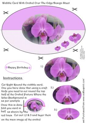 Wobble Card with Orchid Over the Edge Design Sheet