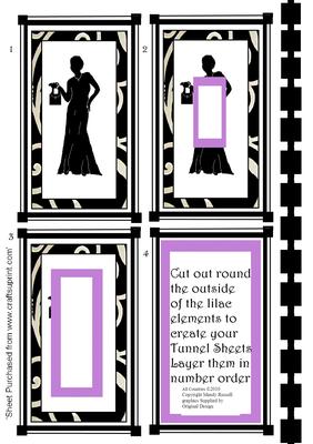 Silhouette Lady Invertage Tunnel Design Sheet - Art Deco Ins