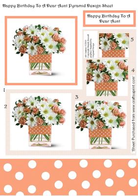 Happy Birthday to a Dear Aunt Tank Vase Pyramid Design Sheet