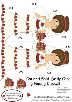 Cut N' Fold Brides Card - Modern Wedding Card